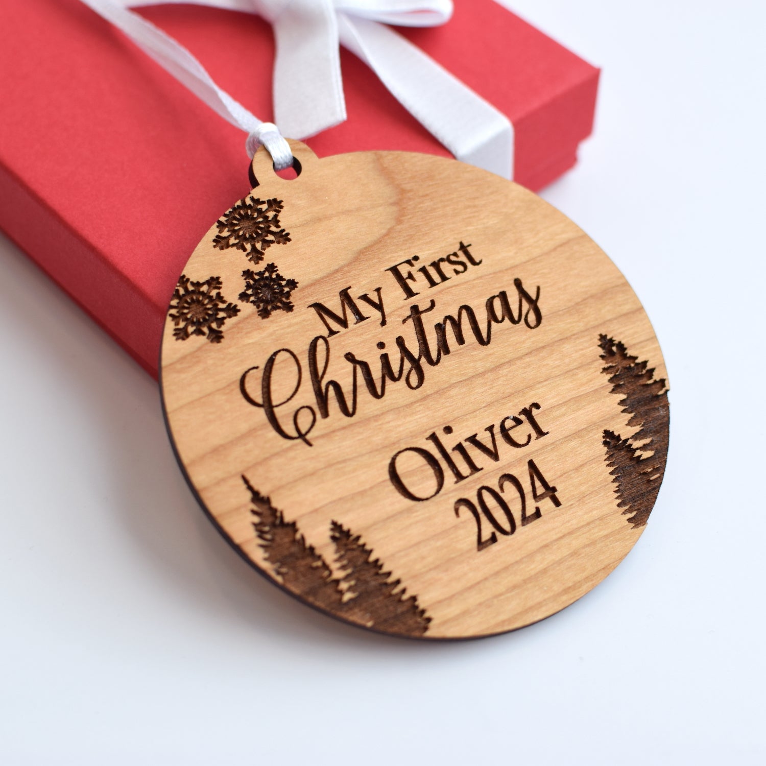 My First Christmas Personalized Wood Ornament